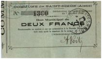France 2 Francs Saint-Simon Commune - 1914