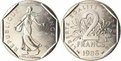 France 2 Francs Seed sower - 1986 Frappe BU