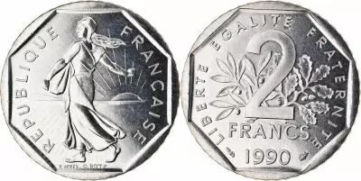 France 2 Francs Seed sower - 1990