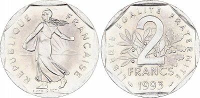 France 2 Francs Seed sower - 1993