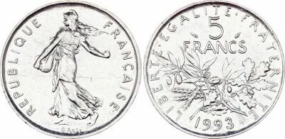 France 2 Francs Seed sower - 1993