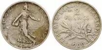 France 2 Francs Semeuse - 1900 - Argent