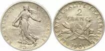France 2 Francs Semeuse - 1901 - Silver