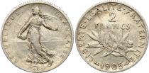 France 2 Francs Semeuse - 1905 - Argent