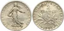 France 2 Francs Semeuse - 1905 - Silver