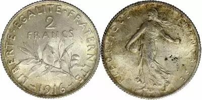 France 2 Francs Semeuse - 1916