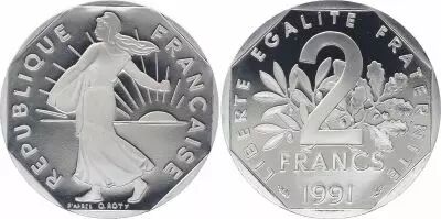 France 2 Francs Semeuse - 1991 - Frappe BE
