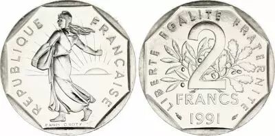 France 2 Francs Semeuse - 1991 frappe m�daille
