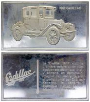 France 2 Oz Silver Bar - Medaillier Franklin - Cadillac 1912 (1912) - Silver - 1982 - XF to AU