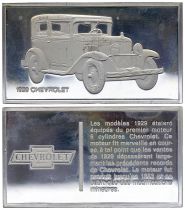 France 2 Oz Silver Bar - Medaillier Franklin - Chevrolet (1929) - Silver - 1982 - XF to AU