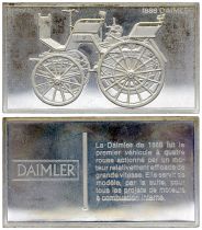 France 2 Oz Silver Bar - Medaillier Franklin - Daimler (1886) - Silver - 1982 - XF to AU