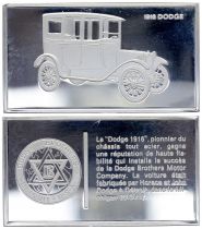 France 2 Oz Silver Bar - Medaillier Franklin - Dodge 1916 (1916) - Silver - 1982 - XF to AU
