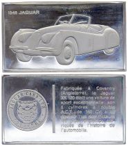 France 2 Oz Silver Bar - Medaillier Franklin - Jaguar XK 120 (1948) - Silver - 1982 - XF to AU