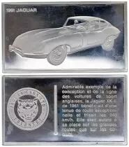 France 2 Oz Silver Bar - Medaillier Franklin - Jaguar XK-E (1961) - Silver - 1982 - XF to AU