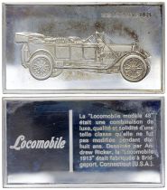 France 2 Oz Silver Bar - Medaillier Franklin - Locomobile modèle 48 (1913) - Silver - 1982 - XF to AU