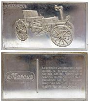 France 2 Oz Silver Bar - Medaillier Franklin - Marcus Strassenwagen (1875) - Silver - 1982 - XF to AU