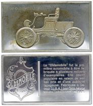 France 2 Oz Silver Bar - Medaillier Franklin - Oldsmobile (1901) - Silver - 1982 - XF to AU