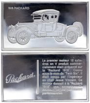 France 2 Oz Silver Bar - Medaillier Franklin - Packard 1916 (1916) - Silver - 1982 - XF to AU