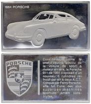 France 2 Oz Silver Bar - Medaillier Franklin - Porsche 911 (1964) - Silver - 1982 - XF to AU