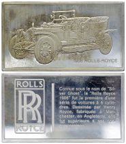 France 2 Oz Silver Bar - Medaillier Franklin - Rolls-Royce 1906 (1906) - Silver - 1982 - XF to AU