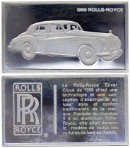 France 2 Oz Silver Bar - Medaillier Franklin - Rolls Royce Silver Cloud (1959) - Silver - 1982 - XF to AU