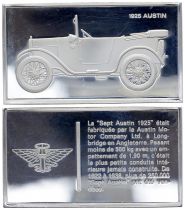 France 2 Oz Silver Bar - Medaillier Franklin - Sept Austin 1925 (1925) - Silver - 1982 - XF to AU