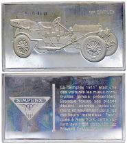 France 2 Oz Silver Bar - Medaillier Franklin - Simplex 1911 (1911) - Silver - 1982 - XF to AU
