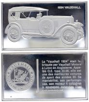France 2 Oz Silver Bar - Medaillier Franklin - Vauxhall 1924 (1924) - Silver - 1982 - XF to AU