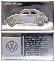 France 2 Oz Silver Bar - Medaillier Franklin - Volkswagen (1938) - Silver - 1982 - XF to AU