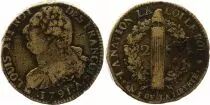 France 2 sols - Louis XVI - King of François - 1791 A
