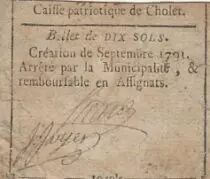 France 2 Sols - Maine et loire - Cholet Patriotic Fund - September 1791
