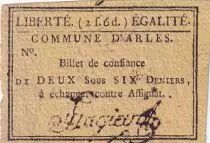 France 2 Sous 6 Deniers - Bouches du Rh&ocirc;ne - Arles - 1791