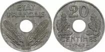 France 20 Centimes - Type 20 État Français - Lourde - 1943