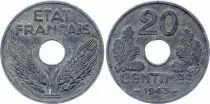 France 20 Centimes - Type Etat Fran&ccedil;ais 20\  - France 1943 (EC)\ 