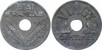 France 20 Centimes Etat Fran&ccedil;ais - 1941 - Type VINGT en Zinc - TB+