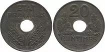 France 20 Centimes Etat Français - 1942 - Type en Zinc - SPL
