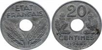 France 20 Centimes Etat Francais - 1944 in Zinc