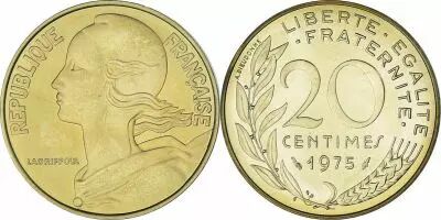 France 20 Centimes Marianne - 1974 - From UNC Set