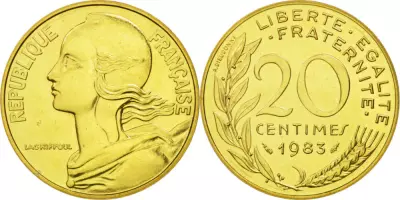 France 20 Centimes Marianne - 1983