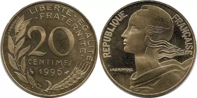 France 20 Centimes Marianne - 1996 BE