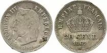 France 20 Centimes Napoleon III - 1867 BB Silver