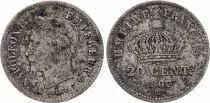 France 20 Centimes Napoleon III - 1867 BB Strasbourg - Argent