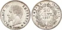 France 20 Centimes Napoleon III Big Different - 1854 A Paris Silver