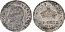 France 20 Centimes Napoleon III Head Laurel - 1867 A Paris Silver