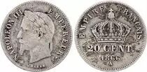 France 20 Centimes Napol&eacute;on III T&ecirc;te Laur&eacute;e - 1866 A Argent