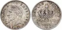 France 20 Centimes Napol&eacute;on III T&ecirc;te Laur&eacute;e - 1866 BB Argent