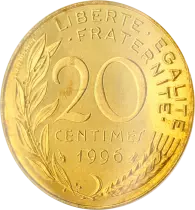 France 20 Centimes Proof Marianne 1996