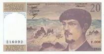 France 20 Francs  - Debussy - 1980 -  S&eacute;rie V.006
