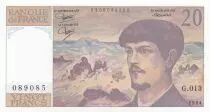 France 20 Francs  - Debussy - 1984 -  S&eacute;rie G.014