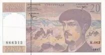 France 20 Francs  - Debussy - 1997 -  Série M.063